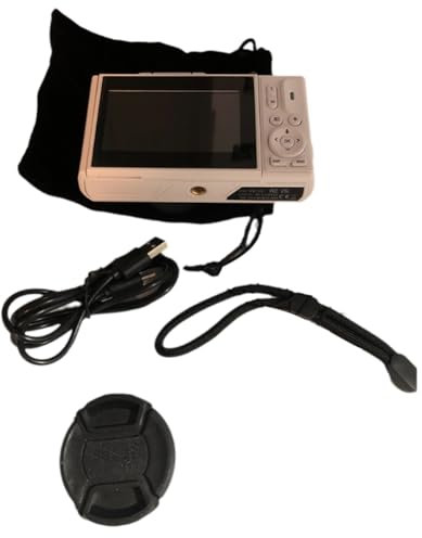 Huudngeje 64MP Digital Camera for Photography 4K Video Vlog Camcorder 18X Digital Zoom Camera 180° Flip Screen Easy to Use White