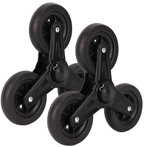 2pcs Treppenkletterräder faltbare rotierbare Schnupfenräder, dreieckige Anti-Rutsch-Hochleistungs-Caster-Räder für Einkaufstaschen Trolley-Wagen, Caster-Räder Ersatz, Treppenkletterräder