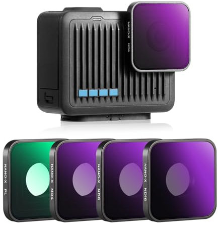 K&F Concept Filterset Für GoPro Hero 4K Action Kamera, 4 Pack PL ND4 ND8 ND16 Filter, kompatibel mit GoPro Hero 4K