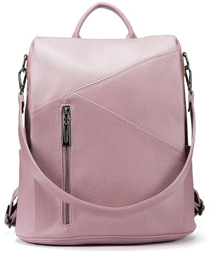 molshine Anti-Diebstahl Rucksack aus veganem Leder, modisch Lässige Tasche Reise-Tagesrucksack, Schulterrucksack, Handtaschen für Damen und Herren HB041 (violett)