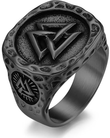 ZQIUDLOF Nordic Odin Celtic Knot Edelstahl Ring, Herren Vintage Viking Celtic Ring