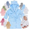 Personalised Baby Dressing Gown, Embrioderd Newborn Gift, hooded Childs dressing Gown, sizes from 0-4 Years (UK, Age, 2 Years, 3 Years, Blue)