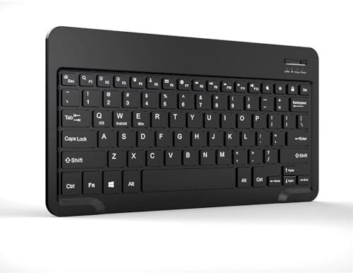 Bluetooth Keyboard, Ultra-Slim Wireless Keyboard with UK Layout, Quiet Portable Design and Built-in Rechargeable Battery for iOS, Mac, iPad, Windows, and Android 3.0+ OS