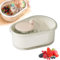Limpiador de frutas, eficiente lavado giratorio de frutas y verduras con cepillo, lavadora manual de frutas, para cocina (blanco)