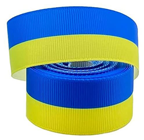 Vobumix Cinta De Bandera De Ucrania, Cinta a Rayas Amarilla Y Azul, Cinta De Tela De Verano para Manualidades para Cabello, Accesorios para Envolver Costura