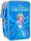 Clondo 3D Federmäppchen mit 3 Fächern für Mädchen, für Frozen Die Eiskönigin Fan, dreifach gefüllt, 44 Schulzubehör, 3 Reißverschlüsse, 20 cm, Lineal, Buntstifte, Filzstifte, ELSA