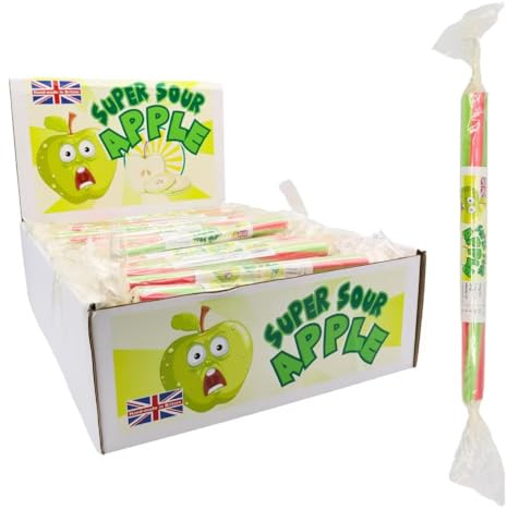 Super Sour Apple Rock 60 x 25g (Half Box) - Super Sour Apple Flavoured Hard Candy