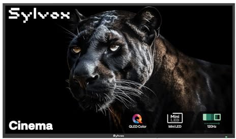 SYLVOX 55 Mini-LED QLED Outdoor TV, 2000Nits Full Sun, Weatherproof, 120Hz | 4K Anti-Glare Screen, IP55 Waterproof, Google TV, Dolby Vision & Atmos, 120Hz Refresh Rate, Dual 30W Speakers (Cinema Series)