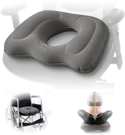 Multifunktionales Sitzkissen Orthopädisches Luftkissen, Aufblasbare Donut Sitzkissen, Inflatable Donut Kissen für Hämorrhoiden, Druckentlastung bei Steißbein, Post-OP, Schwangerschaft & Ischias