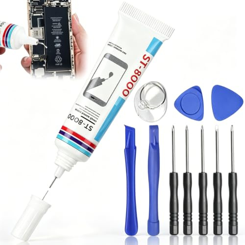 ST8000 Handy Display Kleber 110ml | Display Kleber Smartphone für Handy-Reparatur | Smartphone Displa/y Verwendung Klebers für Backcover, elastischer Mehrzweckkleber inklusive Reparaturset