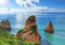 wandmotiv24 Fototapete Tolle Aussicht von der Küste, S 200 x 140cm - 4 Teile, Wanddeko, Wandbild, Wandtapete, Ozean, Himmel M0884