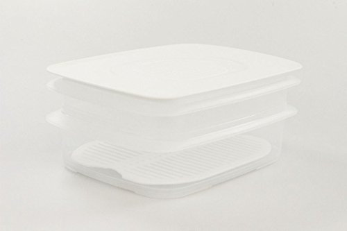 TUPPERWARE Cool`N Fresh Behälter 1,5 L + 700 ml + Gitter + Deckel weiß 10003