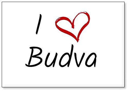 Mundus Souvenirs - Ich Liebe Budva, Kühlschrankmagnet (Design 2)