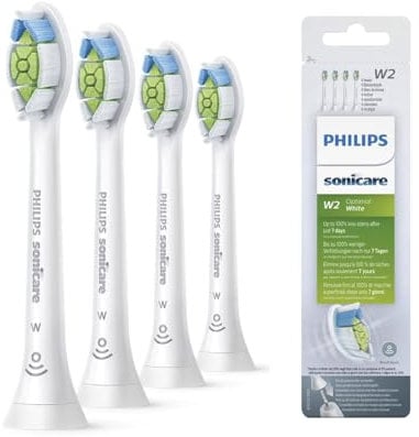 Philips Sonicare Original W2 Optimal Weiß Standard-Schallzahnbürstenköpfe - 4er-Pack in Weiß (Modell HX6064/10)