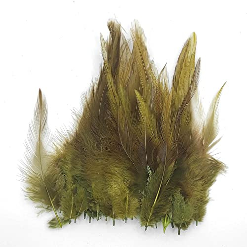 Natürliche Federn Hahnenfedern, ca. 10-15 cm, 50 Stück, Braun - Kopper-24 Hahn Schwanzfedern Schmuck Dekoration Bastelfedern für Hochzeit Weihnachten Karneval Party Deko Kostüme Natur Basteln