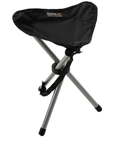 Regatta Unisex Adult Ternio Lightweight Folding Tripod Camping and Hiking Stool - Black, One Size