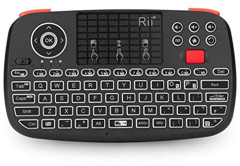 New Dual Mode Wireless Multimedia Keyboard with Touchpad Mouse Rii I4 Bluetooth 4.0 with 2.4G Wireless Mini Keyboard with Scroll Button LED Backlit Rechargeable Battery