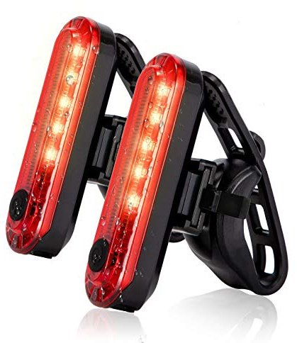Wastou USB Rechargeable LED Bike Tail Light 2 Pack, Bright Bicycle Rear Cycling Safety Flashlight