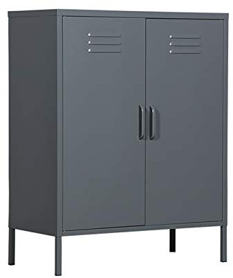 MaximaVida Metallspind Finn Mausgrau 80 x 40 x 102 cm - 2 Regale