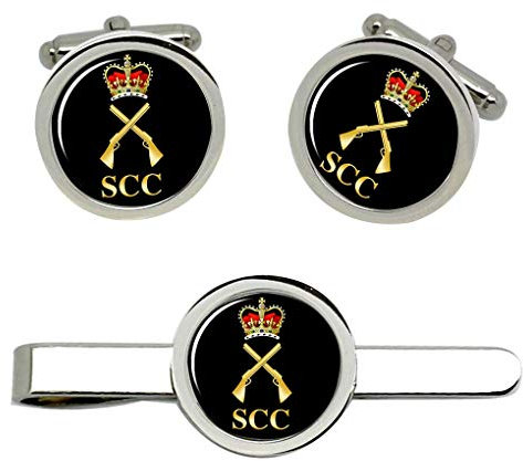 Giftshop UK Sea Cadets SCC Jagd Voll Bohrung Abzeichen Manschettenknöpfe und Krawatte Clip Set