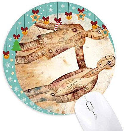 Mai Juni Gemini Constellation Zodiac Maus Pad Jingling Bell Round Rubber Mat