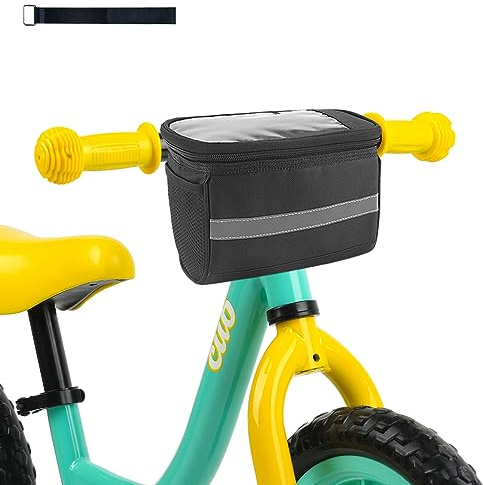MATTISAM Kids Bike Basket with Phone Mount and Cooler - Front Bike Handlebar Bag Bicycle Basket for Toddler Girls Boys Scooter