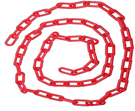 5 m x 6 mm Kunststoffkette Absperrglied Warnsicherheit Parkplatz Kunststoffkette für dekorativen Gartenzaun (rot)