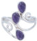 Ring 925 Silber Amethyst lila Stein Edelstein echt Silber Damen Sterling Silber Geschenk (MRG-212-01-(60))