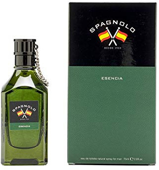 SPAGNOLO - Esencia 75 ml, Colonia Hombre, Perfume Formato Spray, Eau de Toilette Natural y Masculina, Aroma Fougère Amaderado, Fragancia Fresca, Desenfadada y de Larga Duración