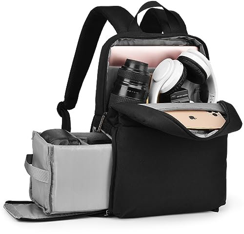 CADeN Kamerarucksack, Wasserdicht Kameratasche Dual Use SLR Bag Diebstahl Fotorucksack Kompatibel mit spiegelreflexkamera Canon Nikon Sony Stativ(Schwarz)