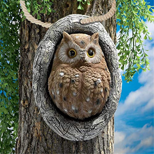 Hibou Decoration Jardin Statue Extérieur, Animal Suspendu Ornement Hibou Arbre Hugger Arbre Visage Jardin Cour Art extérieur Arbre Sculpture Jardin décoration Accessoires, Décoration pour Arbre.