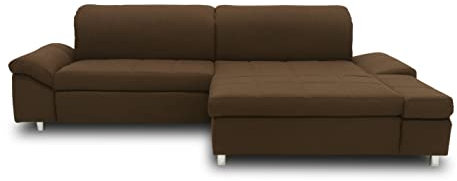 DOMO. collection Ecksofa Mika, Sofa in L-Form, Eckcouch, Polsterecke 260 x 178 x 80 cm (BxTxH), Dunkelbraun