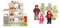 Hape E3405 - Puppen-Villa, Puppenhaus mit Zubehör, aus Holz & E3500 - Puppenfamilie, helle Haut