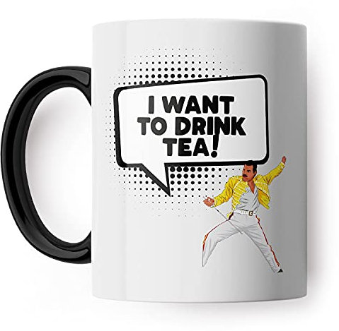 Silly Sentiments I Want to Drink Tea Freddie Mug - STXM0031W -for Colleague's Birthday and Leaving Gift - Funny Novelty Gifts for Friends - Office Accessories - Dishwasher Safe