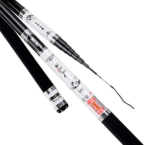 LUOSHUAI Stipprute 2 7M-9,0M. Karpfen Angelrute Kohlefaser-Angelrute tragbare Ultra-leichte Pole 28 tonale Teleskopstange mit Ersatzteilen Angelrute (Length : 3.6m with Accessory)