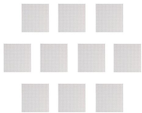 Larcele 10 Pieces Mini Building Blocks Base Plates, Board Only for Our Mini Blocks, Compatible with Most Brand JMDB-02 (Square,White)