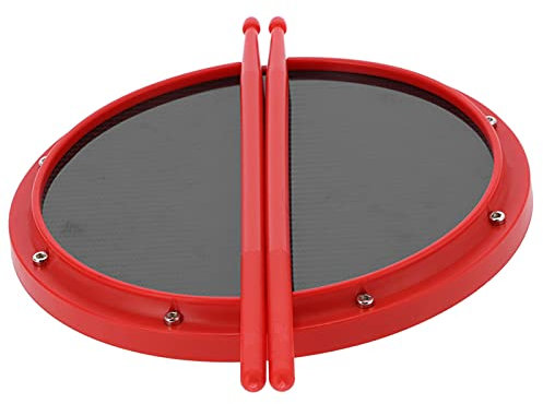 Drum Pad, stoßdämpfende Matte Drumsticks Carbon Fiber Dumb Drum Pad für Familie für den Außenbereich(rot)