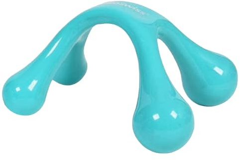 BioSwiss Handheld Full Body Massager, 4-Leg Pressure Point Massage Tool for Back, Neck, and Shoulder, Portable Manual Massager