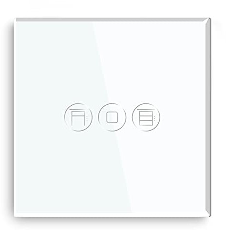 BSEED Interruptor Persiana Inteligente Táctil - Panel de Cristal para Persiana Wifi - Blanco 86mm