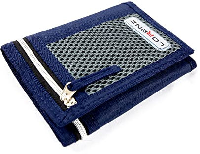 Woodland Leathers Portefeuilles de sport pour garçons, portefeuille en toile à trois volets pour hommes avec poche pour pièces de monnaie et porte-cartes de crédit, portefeuille imperméable pour