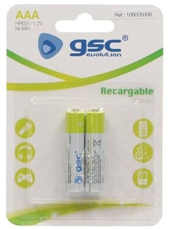 GSC 106005006 | Pila recargable GSC HR03 (AAA) 1,2V 800mAh Blister 2uds
