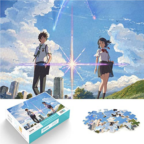 Puzzle 1000 Teile Anime Puzzles Erwachsene und Kinder Schwierigkeit Puzzles Ihr Name Puzzles Bildung Spielzeug Spiele Familie Dekoration 38x26cm