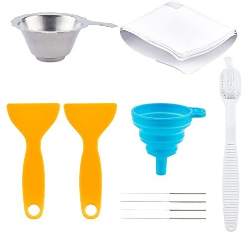 OLYCRAFT 19pcs3D Printer Resin Filter Funnel Kit Cleaning Kit Include 304 Stainless Steel Silicone Funnels Plastic Brushes Scraper Tool Nozzle Cleaning Needles and Paper for 3D Printing Clean