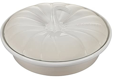 LE CREUSET Stoneware Figural Pumpkin Baker with Lid, 9, Meringue