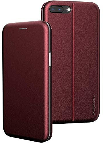 BYONDCASE iPhone 8 Plus Hülle Rot, iPhone 7 Plus Hülle [Deluxe Leder Flip-Case Klapphülle] Handyhülle iPhone 8/7 Plus Fullbody 360 Grad Rundumschutz kompatibel mit dem iPhone 8/7 Plus Case