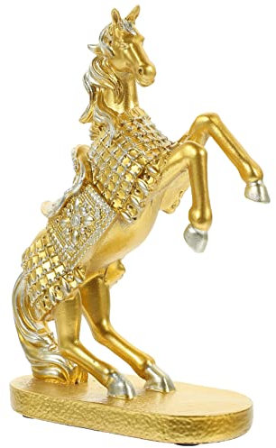 Skulptur Deko Statue Feng Shui Figuren Deko Pferdestatue Harz Wohnzimmer Deko Kreative Tierschmuck Wohnkultur Tischdeko Heim Büro Dekoration Gold