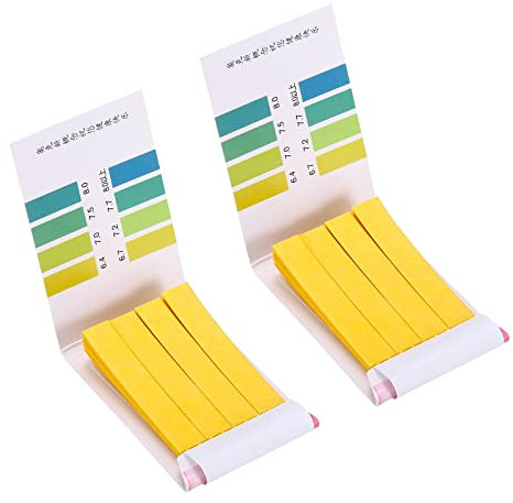 PATIKIL 2Stk.PH-Teststreifen 6.4-8.0, 80 Indikatorpapiere, Lackmus-Tester für Wasser, Lebensmittel, Boden, Alkali-Säure-Tests