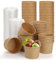 Lyellfe 100 Pack Paper Bowls with Lids, 8 Oz Heavy Duty Kraft Paper Bowl, to Go Soup Container Dessert Cups for Ice Cream, Yogurt, Cold and Hot
