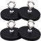 MIN CI Neodym Magnete Haken Stark Groß, 4 Stück Rund Magnet mit Gewinde D43x6mm M4 Magneten Schraubbar Seltenerdmagnet Magnete mit Loch Gummiert Magnete zum Anschrauben Topfmagnet