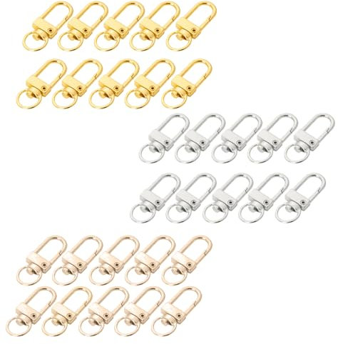 30 Piezas Cierre De Pinza De Langosta De Metal,Ganchos Llavero De AleacióN,Broche Giratorio Ganchos Para Manualidades Diy, Mochila, Bolso, Proyectos De Costura,JoyeríA (Multicolor)
